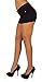 Basic Juniors Booty Shorts Premium Stretch French Terry Moleton with a gentle butt lifting stitching in Black Size S