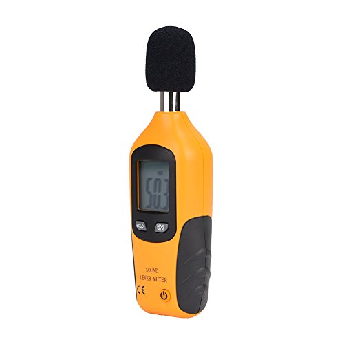 TOOLTOO Classic Decibel Meter Portable Sound Level Meter Tester with Large LCD Screen Display, Yellow and Black