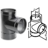 196006 6" Tee Black Stovepipe