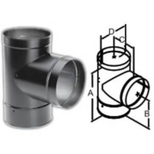 196006 6" Tee Black Stovepipe