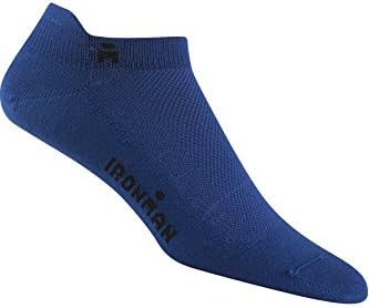 Wigwam Men's Ironman Lightning Pro Low Cut socks, Blue, Large with a Helicase brand sock ring