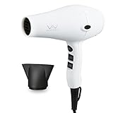 VAV 1875W Powerful Lightweight Negative Ion Hair Blow Dryer 2 Speed 3 Heat Settings Cool Shot Button With Diffuser,White