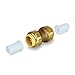 Everflow Supplies Pushlock UPSC34 3/4 Inch Long Push X Push Coupling for Push-Fit Fittings, Made with No Lead DZR Forged Brass, Connects PEX, CPVC and Copper, Pre-Lubricated for Quick Installation