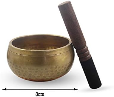 Tibetan Singing Bowl Set, Chakras Healing & Meditation Yoga Sound Bowl with Mallet Made in Nepal (8cm)
