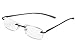 (3 PACK + BONUS) Foster Grant / Magnivision +2.50 ALUMINEYES Reading Glasses - Rimless Lens with Lightweight Gunmetal Arms & Spring Hinges -H23+ + 1 FREE BONUS -SUEDE CLEANING CLOTH