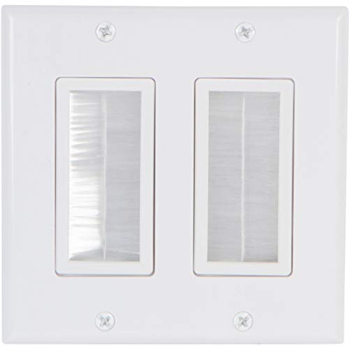 Buyer's Point Dual Brush Wall Plate [UL Listed] (2, White Kit)