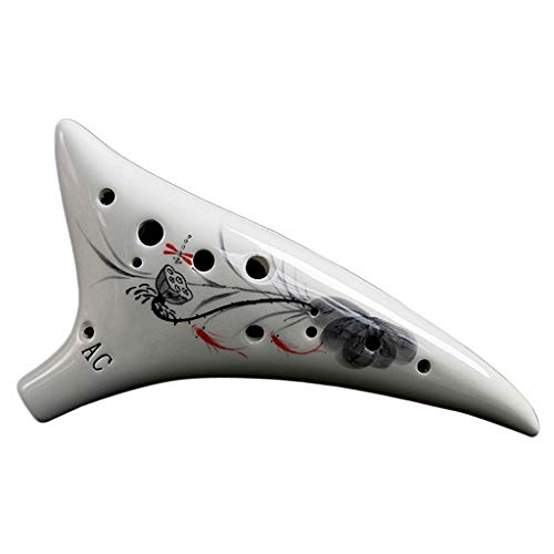 image for Jesse 12 Hole Alto C Ocarina, Flower Painting Flute Midrange Ocarina M