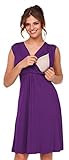 Happy Mama. Womens Maternity Nursing Skater Dress Sleeveless Layered Neck. 808p