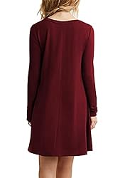 YMING Plus Size Casual Dress Mini Long Sleeve Dress