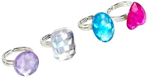 Simba 105560071 – Steffi Love Girls Anneaux diamant 2 rangés, il n'y a qu'un seul article, bagues scintillantes de différentes couleurs et formes, 4 pièces, à partir de 5 ans