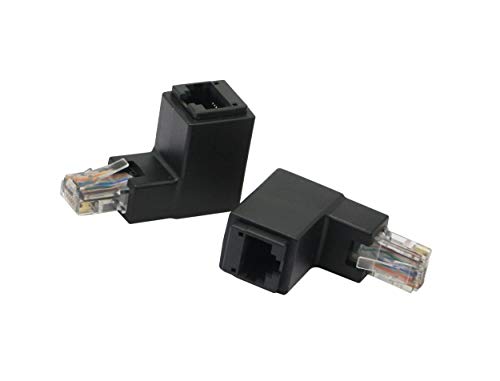 CERRXIAN 90 Degree RJ45 Ethernet LAN Male to Female Cat5 / Cat5e / Cat6 Extender Adapter(2-Pack) Bla - //medicalbooks.filipinodoctors.org