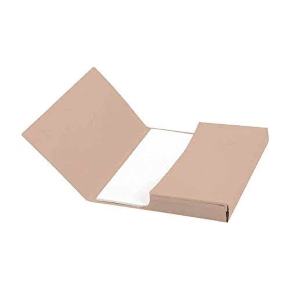 5 Star Office Document Wallet Half Flap 250gsm Capacity 32mm Foolscap Buff [Pack 50]