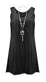 Womens Plus Size Necklace Ladies Tunic Sleeveless V Neck Tops Plus Size UK 10-24