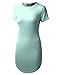 BILY Women's Casual Round Neck Jersey Slim Fitting Mini Dolphin T-Shirt Dress