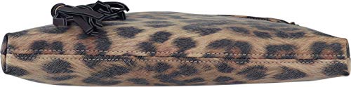 B BRENTANO Vegan Multi-Zipper Crossbody Handbag Purse with Tassel Accents (Leopard Brown) - Thumbnail 4