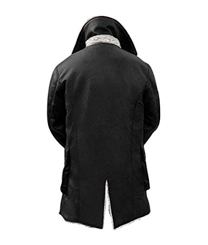 PU Mens Leather Jacket Long Swedish Winter Coat for Mens | Bain PU Black (XL)