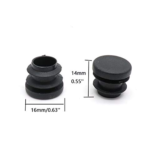 BTMB 100 Pcs Furniture Feet Protectors Round Plastic Tubing Plug End Cap Chair Table Leg Pipe Fence Insert (Dia 16mm/0.63'')