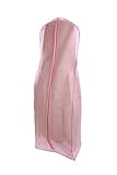 Pink Wedding Gown Travel & Storage Garment Bag By Bags For Less – Soft, Breathable, Durable, Rip & Water Resistant Material – Extra Large Size With 10’’ Gusset – Clear Vinyl Pouch