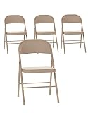 Cosco All Steel Folding Chair Antique Linen (4-pack)