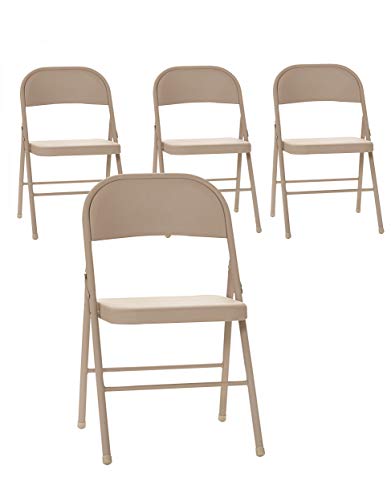 Cosco All Steel Folding Chair Antique Linen (4-pack)