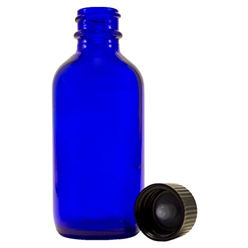 4 oz Cobalt Blue Empty Glass Bottle - w/ Screw Caps - pack of 6 - Thumbnail 3