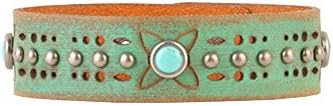 Most Wanted Cuff Leather Rivet Bracelet (Green)