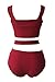 Prograce Women's Sexy Criss Cross High Waisted Bandage 2PCS Bikini Set, L Wine