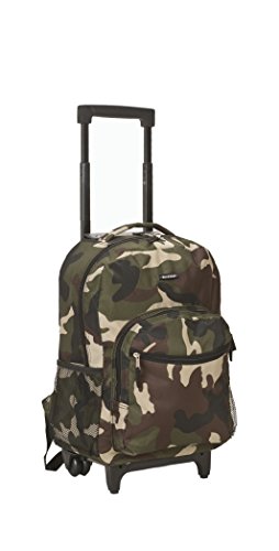 Rockland Luggage 17 Inch Rolling Backpack, Camouflage, Medium