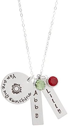 By Hannah DesignYou are My Sunshine Two Names Sterling Silver Personalized Necklace by Hannah Design