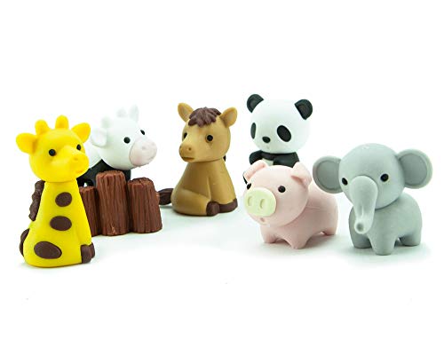 Iwako Japanese Puzzle Take Apart Erasers Zoo Animals Set of 7 - Thumbnail 2