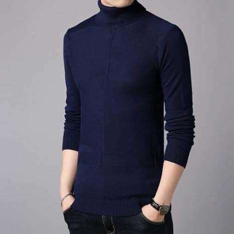 DJJCN Clothing Fashion Men Autumn Cotton Knit Shirts/Male Slim Fit High Collar Casual Knit 