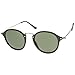 zeroUV - Iconic Classic Dapper Thin Metal Temple Tinted Lens Round Sunglasses 49mm