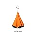 NewSight Reverse/Inverted Double-Layer Waterproof Straight Umbrella, Self-Standing & C-Shape Handle & Carrying Bag for Free Hands, Inside-Out Folding for Car Use (Orange)