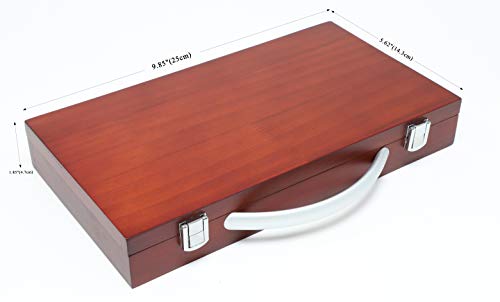 Set Of 8 Shuffleboard Pucks (Weights) - 2-1/8", 4 Red & 4 Blue, Chrome Steel