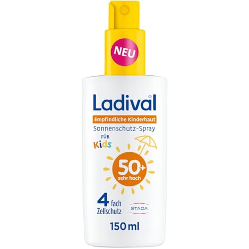 Spray protettivo solare per pelli sensibili dei bambini, SPF 50+: crema solare per bambini e neonati a partire dai 6 mesi, nutriente, extra impermeabile, con protezione cellulare 4 volte, 150