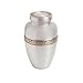Silver Funeral Urn by Liliane Memorials - Cremation Urn for Human Ashes - Hand Made in Brass - Suitable for Cemetery Burial or Niche- Large Size fits remains of Adults up to 200 lbs- Wildflowers Model