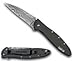 Kershaw Knives 1660DAMBK Assisted Opening Damascus Leek Linerlock Knife with Black Handles