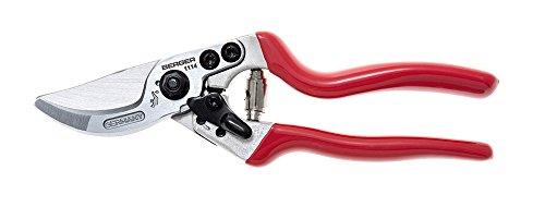 BERGER Tools BERGER Bypass #1114 Pruning Shear with Angled Cutting Head, Red