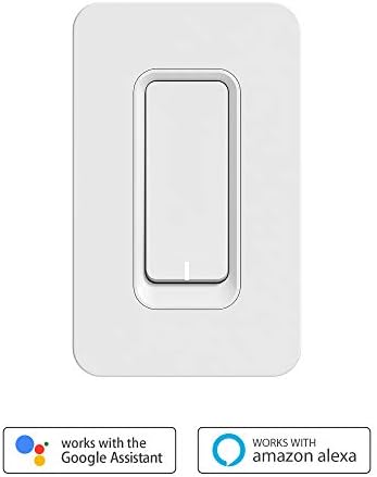 Smart Wifi Dimmer Switch - Wi-Fi Light Wall Switch Compatible with Alexa and Google Assistant/Nest with Timing Function, Halogen/Incandescent Switches, No Hub Required Phone Control From Anywhere