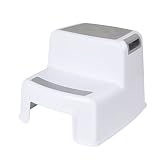 CUSFULL Dual Height Two Step Stool for Kids, Toddler's Stool for Potty Training and Baby Exercise Two-Step Design Non-Slip and Safety (White)