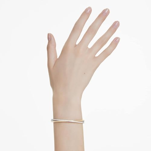 Bracciale rigido Hyperbola, Taglio Round, Bianco, Mix di finiture
