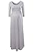 Jinson Women's Basic 3/4 Sleeve Maternity Long Maxi Dress Vestido with Empire Waist for Pregnancy