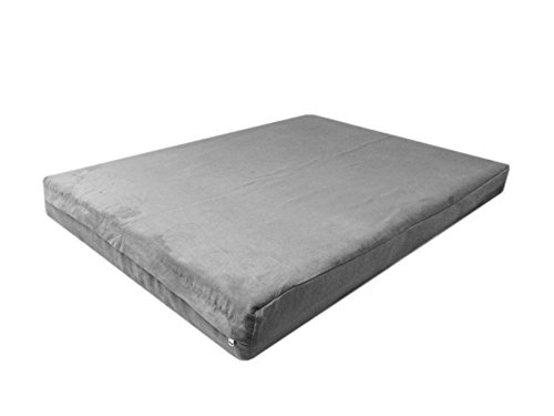 40''x35''x4'' Deluxe Gray Color Microsuede Fabric 100% Washable Luxury Comfort Replacement Dog Bed Zippered Duvet Gusset Case - Cover Only