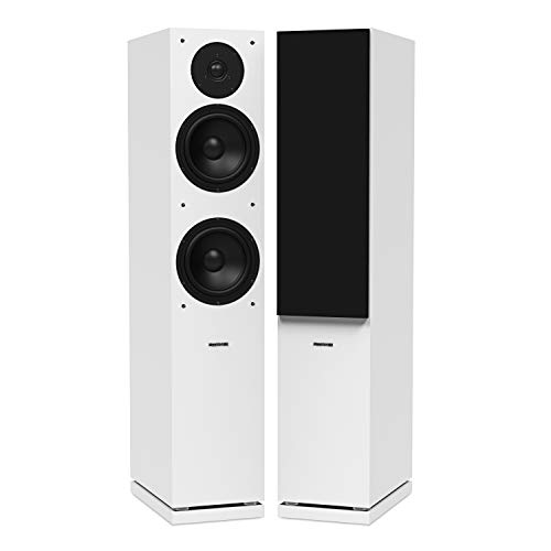 Fluance SXHTBWH High Definition Surround Sound Home Theater 5.0 Channel Speaker System Including Floorstanding Towers, Center and Rear Speakers (White)