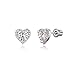 925 Sterling Silver Rhodium Plated Heart Cubic Zirconia Screwback Baby Girls Earrings