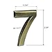 2 pcs Mailbox Numbers 0,3D Brass Metal Self-Stick Door House Numbers,Street Address Plaques Numbers for Residence and Mailbox Signs,2-3/4 Inch (7)
