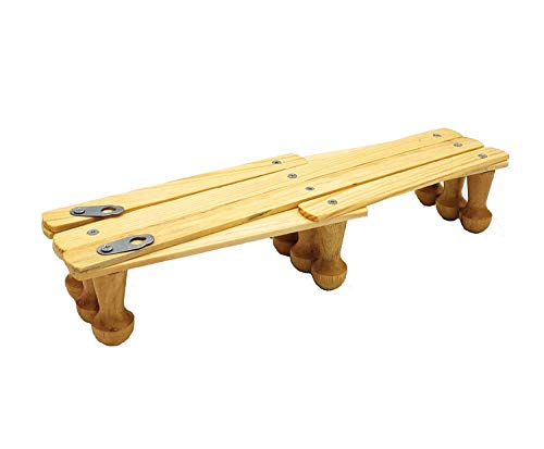 JVLM HOME Expandable Wooden Hanger Accordion Style Wood Wall 2" Pegs Coat Hat Mug Rack (1 Rack)