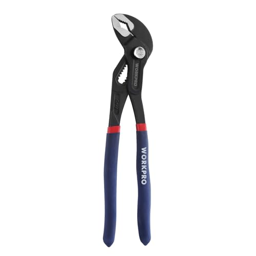 WORKPRO Curved Water Pump Pliers 250 mm, Extendable Pliers, Water Pump Pliers, Parrot Spike Pliers with Curved Groove