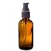 JUVITUS Amber Glass Boston Round Black Treatment Pump Bottle - 2 oz (2 Pack)