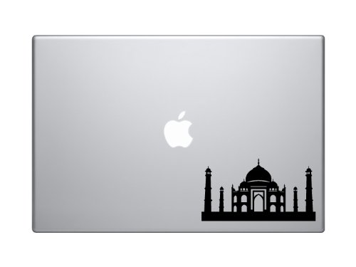 Famous Buildings Monuments - Taj Mahal Palace India - 5" Black Vinyl Decal Sticker Car Macbook Laptop